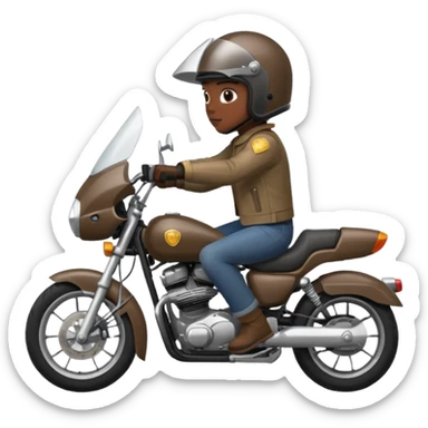 mono usando moto sticker