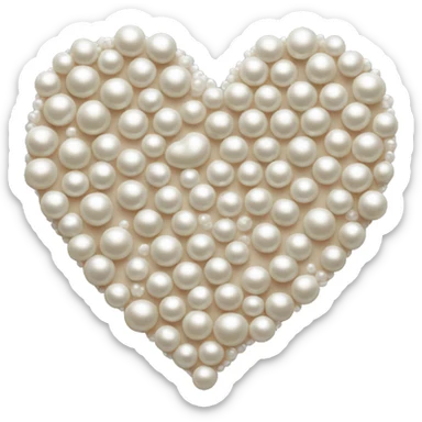 a perfectly shaped heart made out of pearls sticker