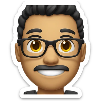 sleeveless boy with a big biceps and wearing a glasses and had a black hair sticker