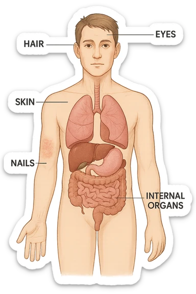 corpo umano in carenza di micronutrienti sticker