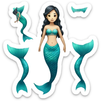 full body chinese mermaid sticker