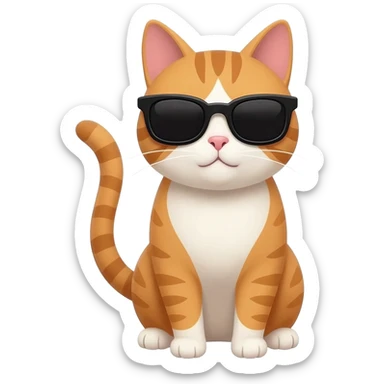 Cat wearing sunglasses sticker