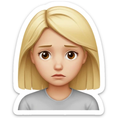 Blonde girl disappointed and sad sticker