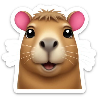 Cute capybara with hearts instead of eyes sticker