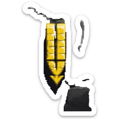 bright yellow arrow painted on stone, Camino de Santiago marker sticker