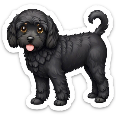 Black cockapoo full body sticker