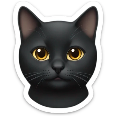 Face only of all black British short hair cat sticker