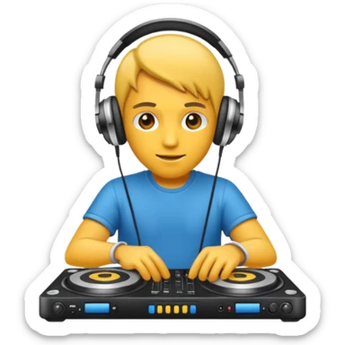 DJ with headphones sticker