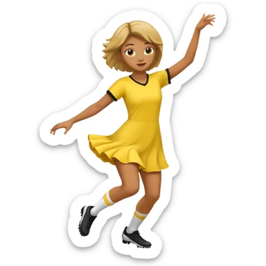 Soccer Player baoy dance in yellow dress sticker