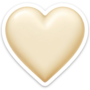 Cream heart sticker