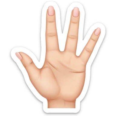 Fais-moi demain coller les unes à côté des autres. La première main gauche le pouce, l’index, majeur sont levé alors que l’annulaire et auriculaire sont repliés. Reproduit la même chose pour la main droite. sticker