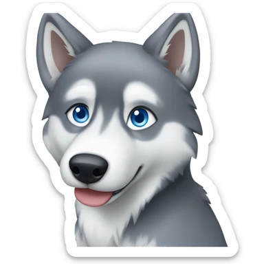 Grey Husky with blue eyes  sticker