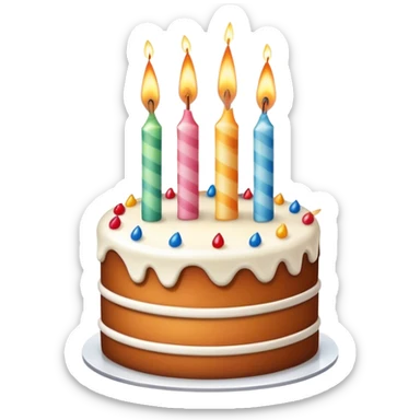 Bolo de aniversário com vela de faisca sticker