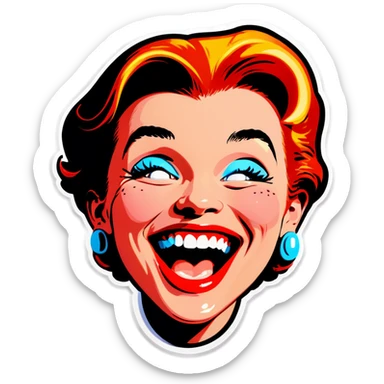 Pop art Giggling sticker