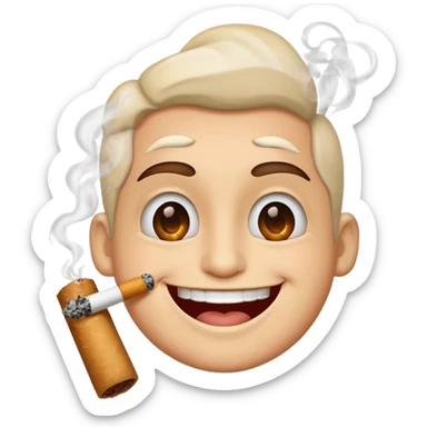 happy face smoking sticker