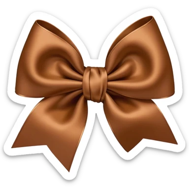 Brown hair bow sticker