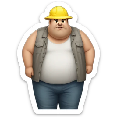 fat guy shitty job sticker