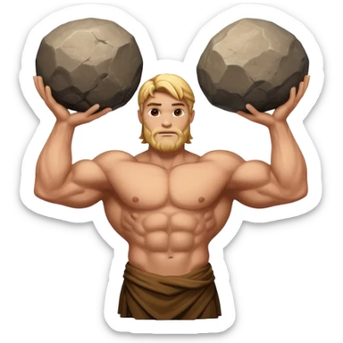 Atlas the greek god with a big rock  sticker