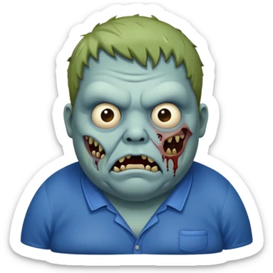 fat zombies blue clothes sticker