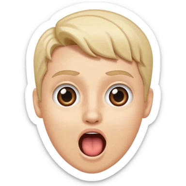 hand pointing towards me but flat and a face that is surprised with mouth open  sticker