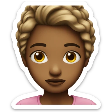 Girl with disappointment face sticker