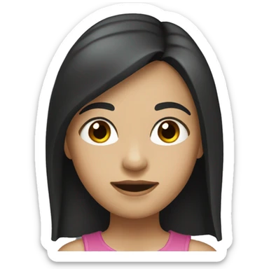 Girl with shoulder-length dark hair with dark eyes Girl with shoulder-length dark hair with dark eyes sticker