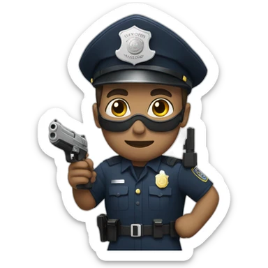 police man with a wather gun sticker