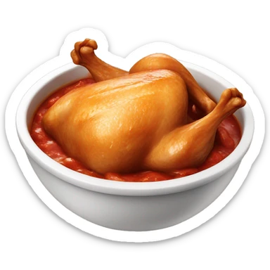 bowl of juicy saucy chicken sticker