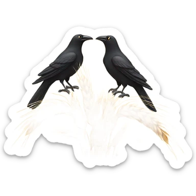 Wheat with crows sticker
