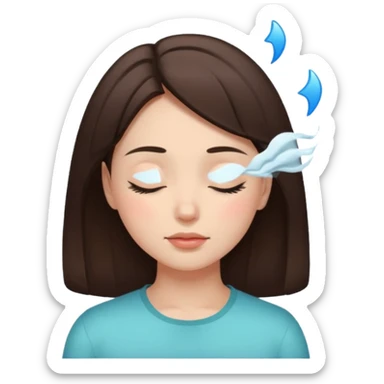 girl brunette getting a facial eyes closed sticker