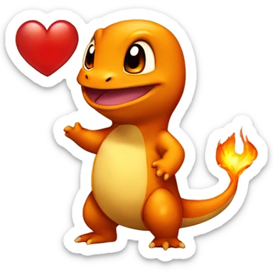 charmander con un corazon sticker