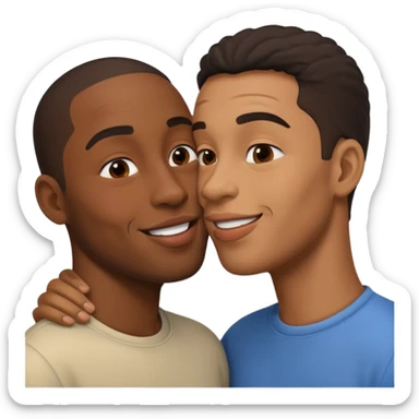 2 black guys kissing sticker