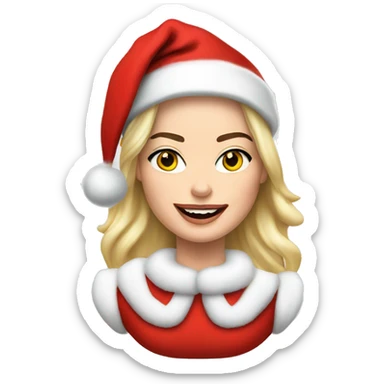 Margot Robbie as santa claus sticker