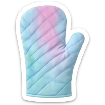 Realistic pastel tie dye oven mitt. sticker