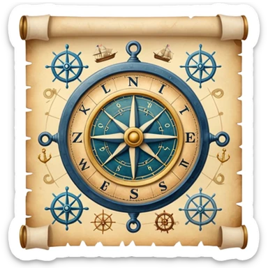 sea navigation chart. sticker