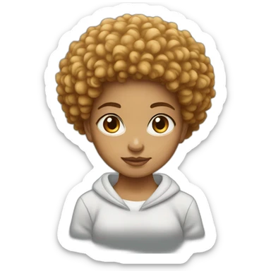 Light skin girl orangeafro squat sticker