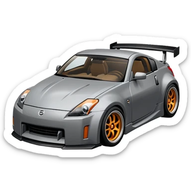 Um 350 z cinza em pixel art fazendo drift sticker