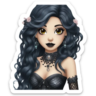 goth mermaid hime gyaru girl sticker
