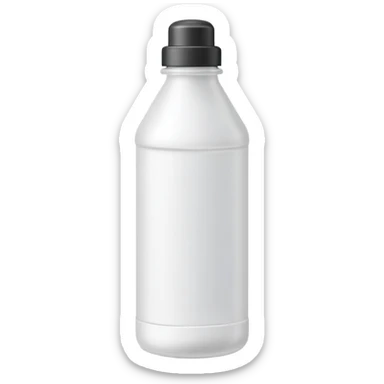 small upright plastic bottle with pointed cap or brush applicator, matte white or pale beige tones, slim slightly cylindrical shape, school or office use, tip with small bead of opaque liquid, no text or extras, apple emoji style, soft lighting, subtle shadows, transparent background, emoji scale sticker