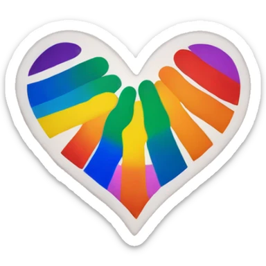 Pride flags heart hands sticker