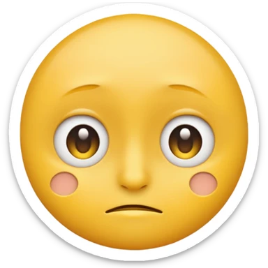 Generate me a blank face emoji with the upper eyelid half closed make it the original yellow emoji remove the nose sticker