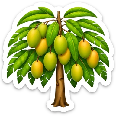 Mango tree, very less mangos, big and heavy leafs. sticker