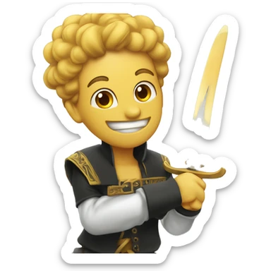 Tatu segurando uma espada, escrito com letras grandes: "Sai Tatu!" sticker