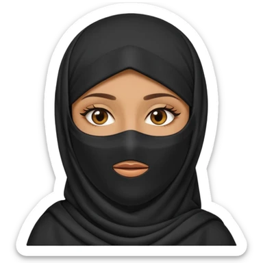arab woman with niquab cover eyes sticker