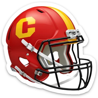 college football player helmets red & yellow mix sticker