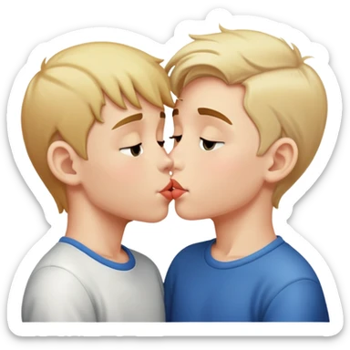 Two boys kissing ￼ sticker