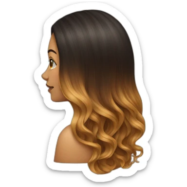Long ombré hair woman sticker