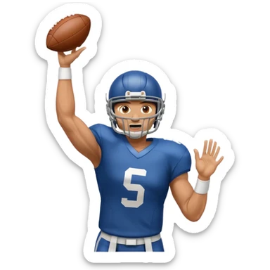 Quarterback throwing  sticker