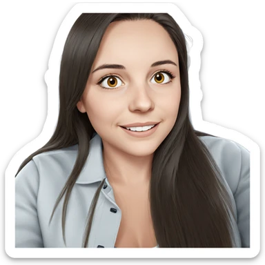 smiling girl with long hair sticker