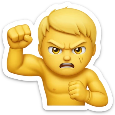 Angry emoji with fist sticker